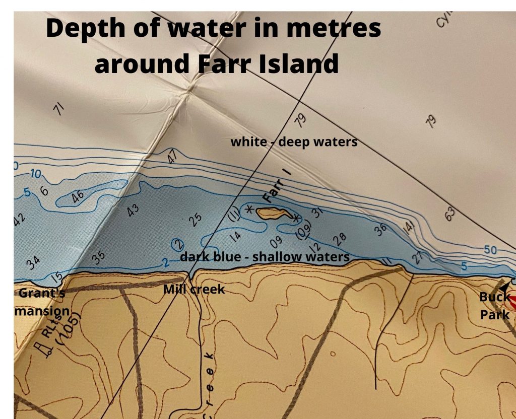 Profondeurs du lac Temiskaming autour de l'île Farr