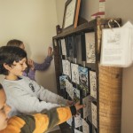 Children playing the headframe memory game