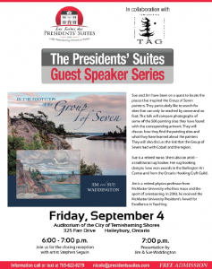 Jim and Sue Waddington - In the footsteps of the Group of Seven - Presidents' Suites Guest Speaker Series / Conférenciers des Suites des Présidents sur le sujet du Groupe des Sept. 