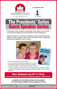 Lucinda Hage presenter at the Presidents' Suites Guest Speaker Series / Conférencière aux Suites des Présidents