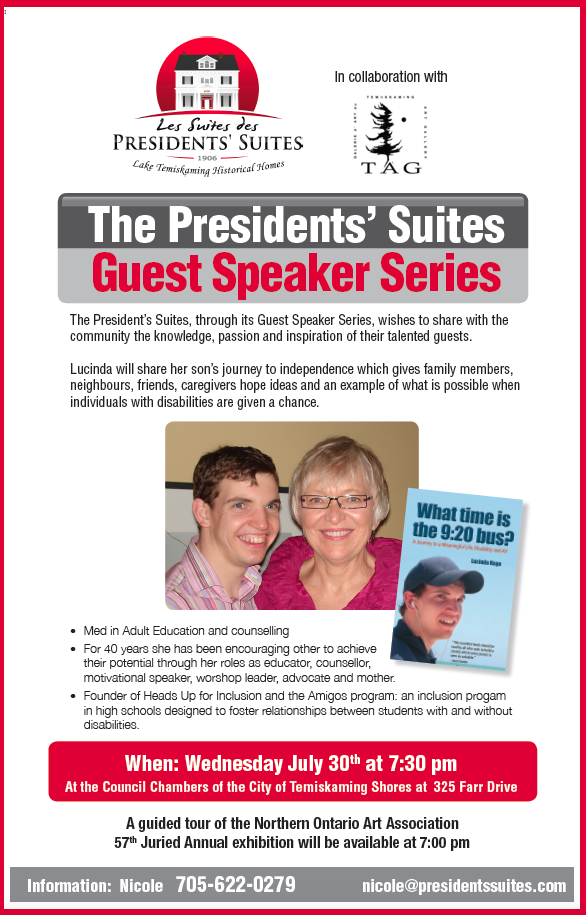 Guest Speaker Series / Conférencière aux Suites des Présidents