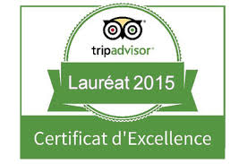 Certificat d’excellence de Trip Advisor 2015