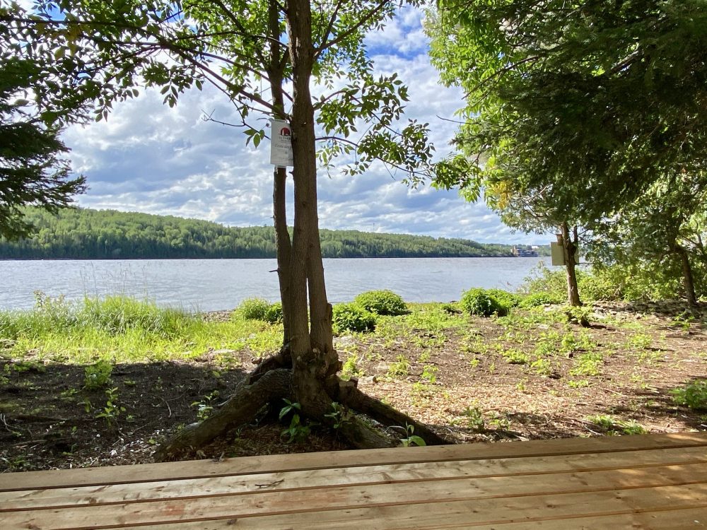 Vue du lac Temiskaming de al tente du frêne noir